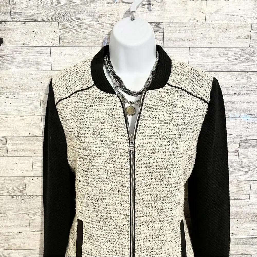 BANANA REPUBLIC FACTORY Baseball-Style Boucle Jacket, S